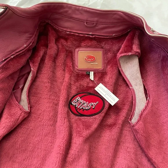 extasy fuschia pink leather moto jacket - Picture 7 of 14
